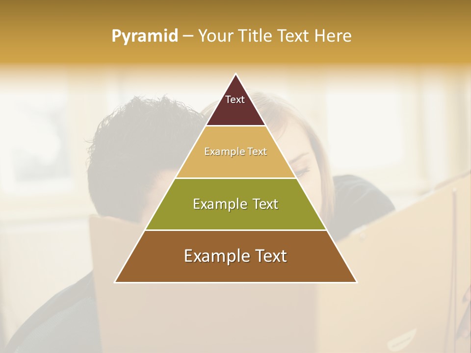 Man And Woman Looking At Folder PowerPoint Template