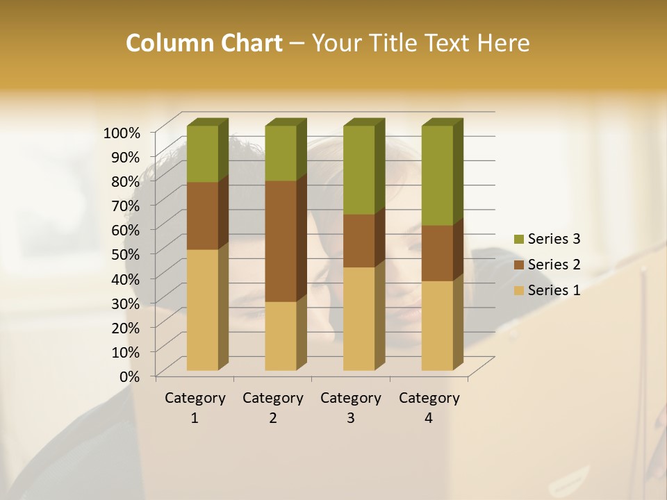 Man And Woman Looking At Folder PowerPoint Template