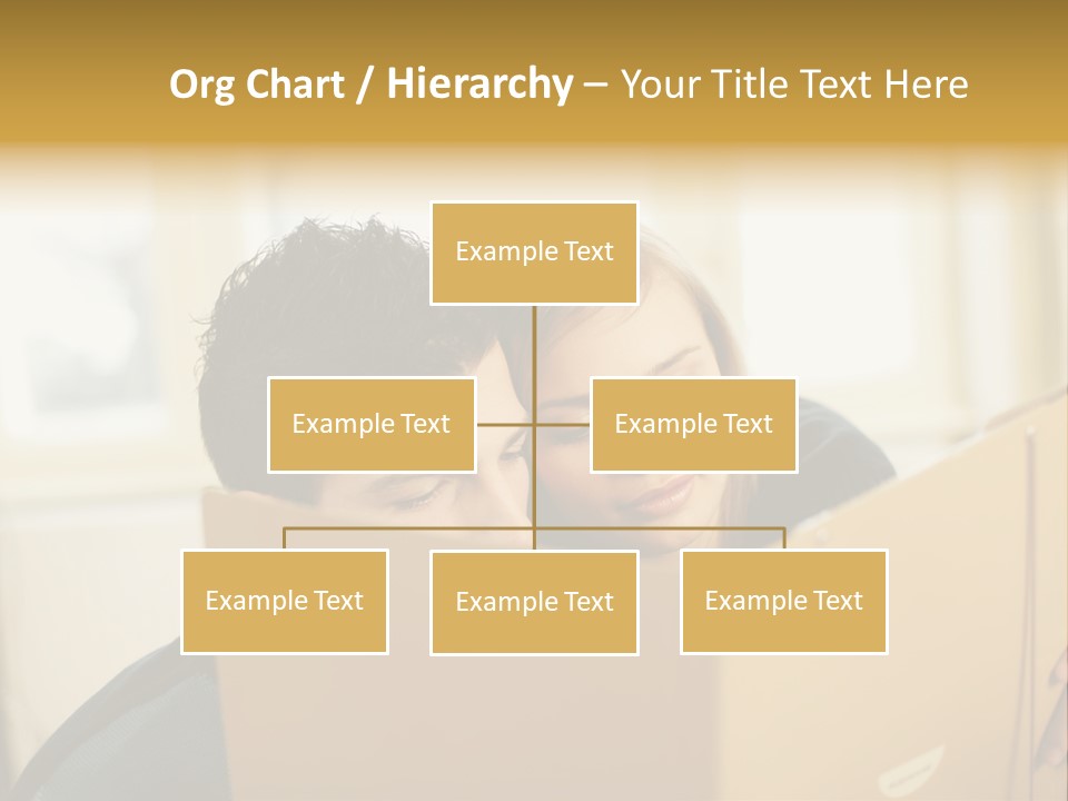 Man And Woman Looking At Folder PowerPoint Template