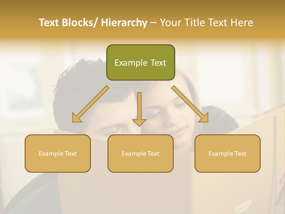 Man And Woman Looking At Folder PowerPoint Template