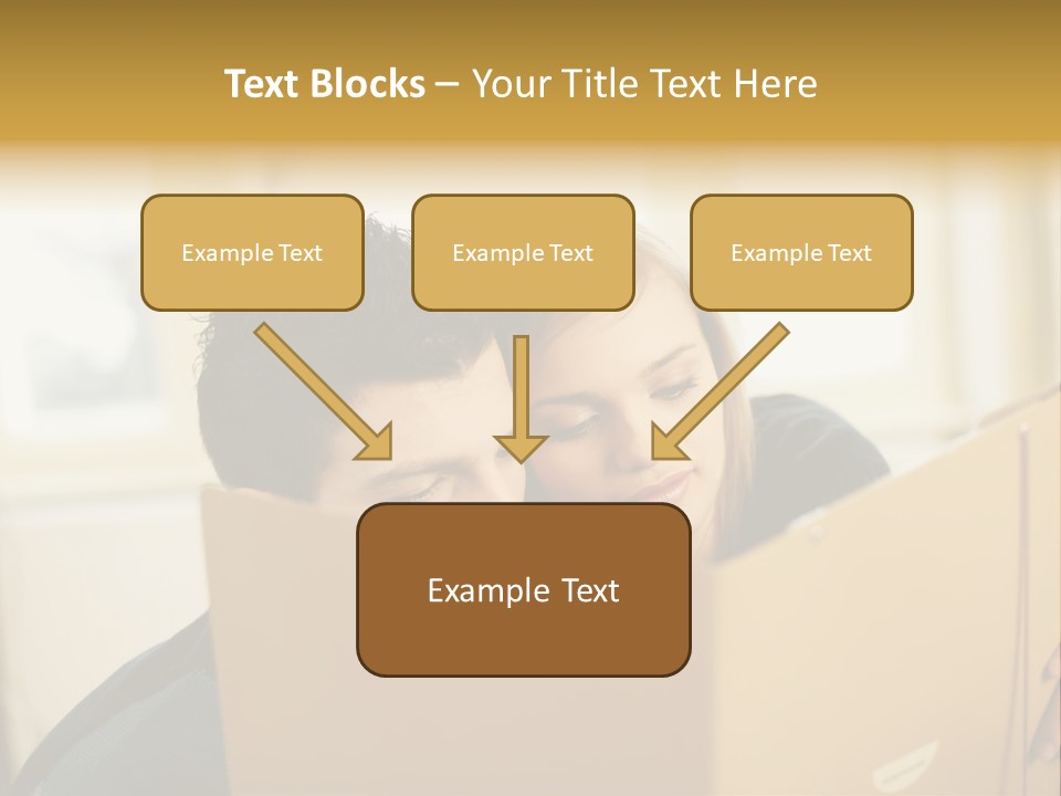 Man And Woman Looking At Folder PowerPoint Template