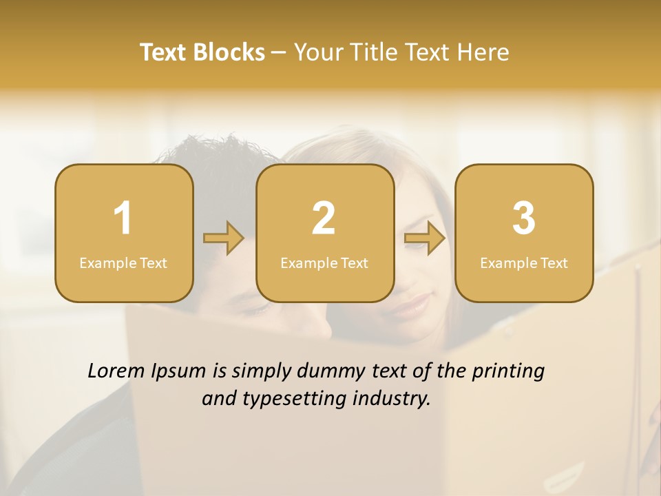 Man And Woman Looking At Folder PowerPoint Template