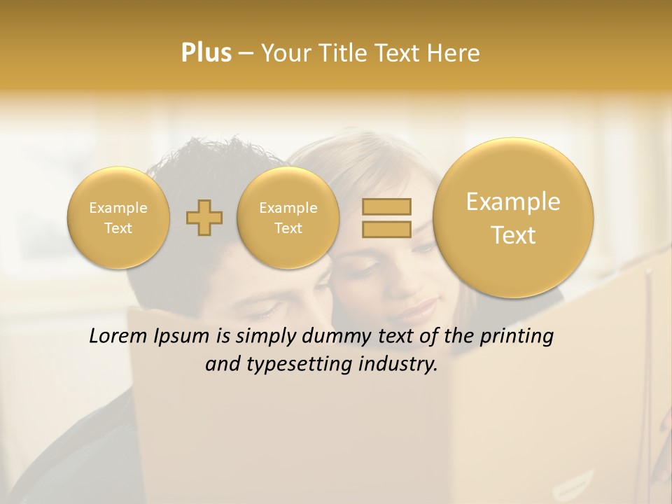 Man And Woman Looking At Folder PowerPoint Template