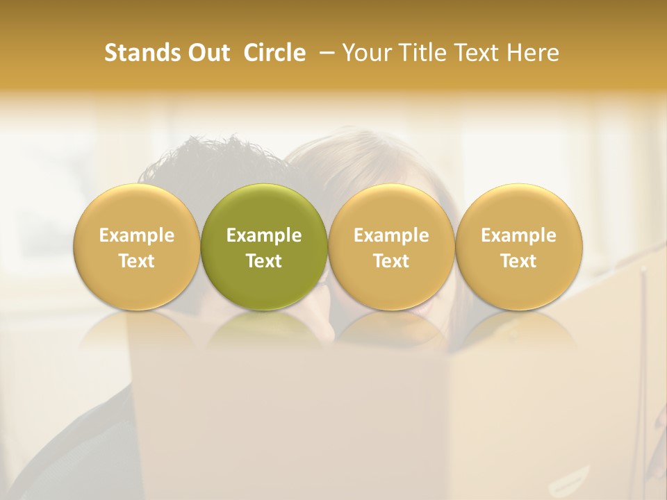 Man And Woman Looking At Folder PowerPoint Template