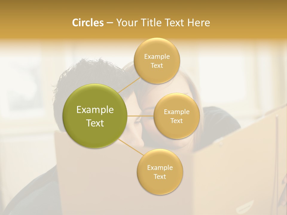 Man And Woman Looking At Folder PowerPoint Template
