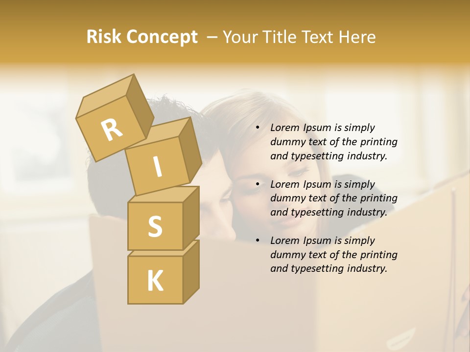 Man And Woman Looking At Folder PowerPoint Template