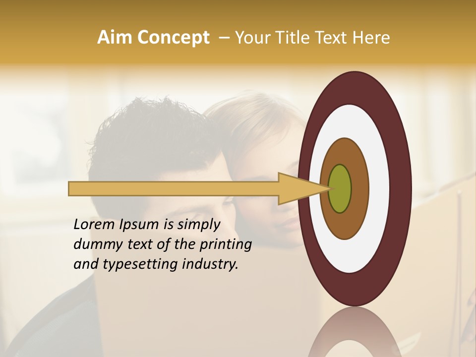 Man And Woman Looking At Folder PowerPoint Template