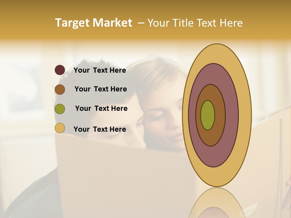 Man And Woman Looking At Folder PowerPoint Template