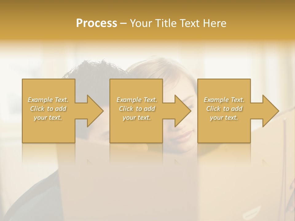 Man And Woman Looking At Folder PowerPoint Template