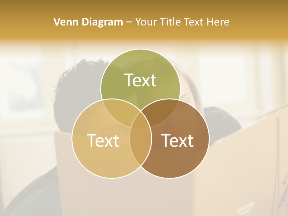 Man And Woman Looking At Folder PowerPoint Template