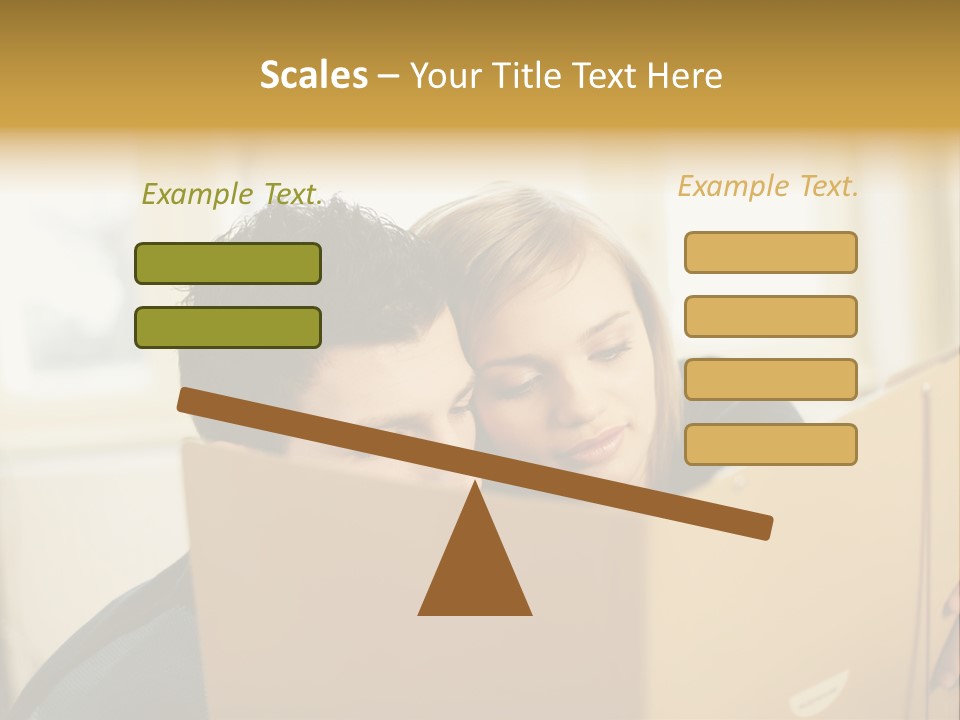 Man And Woman Looking At Folder PowerPoint Template