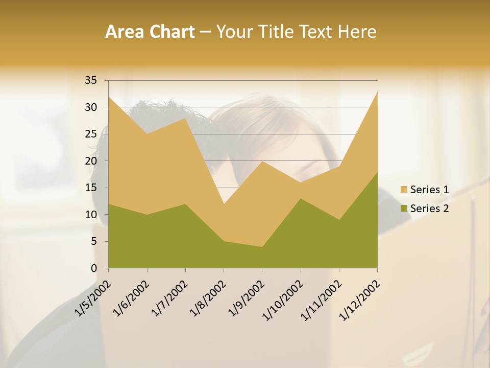 Man And Woman Looking At Folder PowerPoint Template