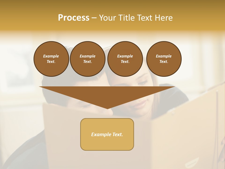 Man And Woman Looking At Folder PowerPoint Template