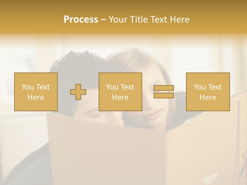 Man And Woman Looking At Folder PowerPoint Template