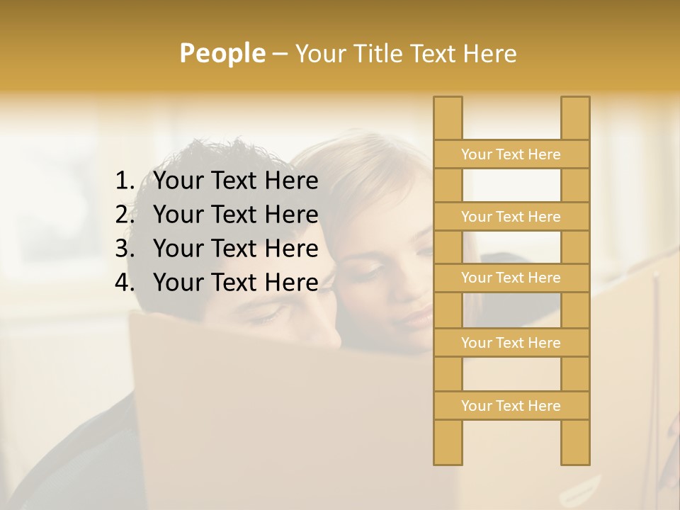 Man And Woman Looking At Folder PowerPoint Template