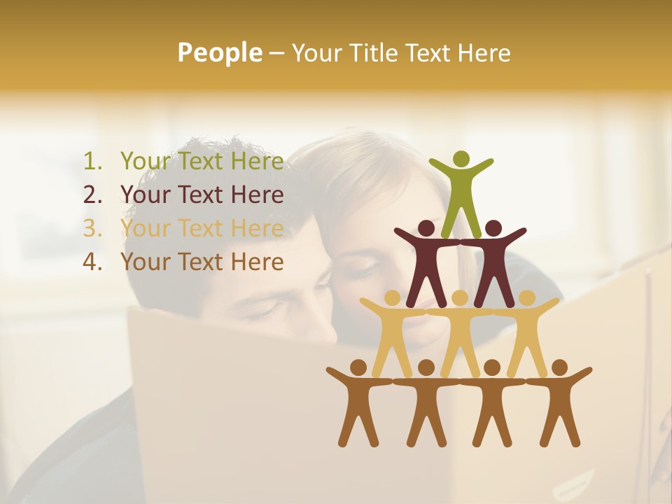 Man And Woman Looking At Folder PowerPoint Template