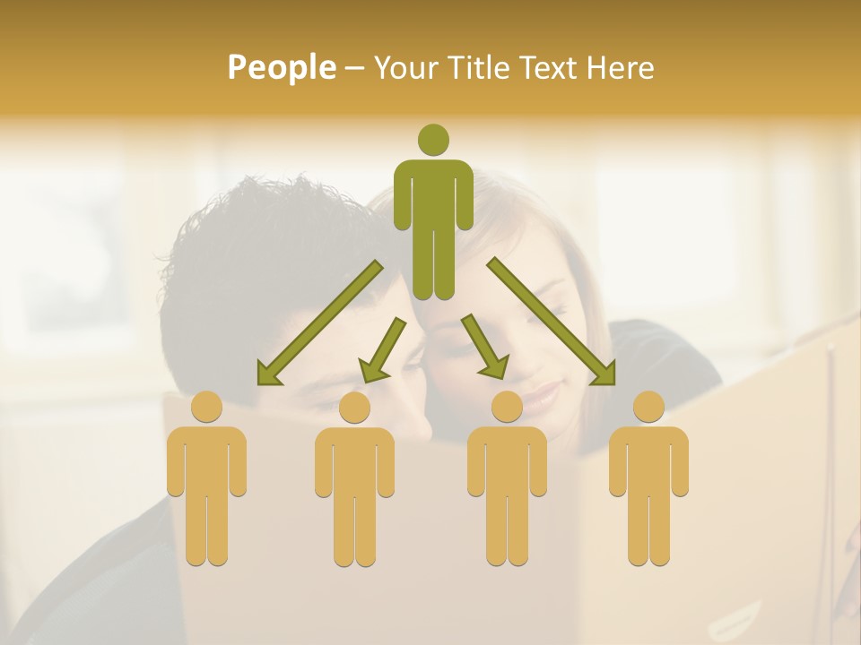 Man And Woman Looking At Folder PowerPoint Template