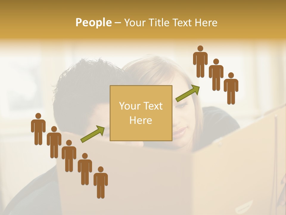 Man And Woman Looking At Folder PowerPoint Template