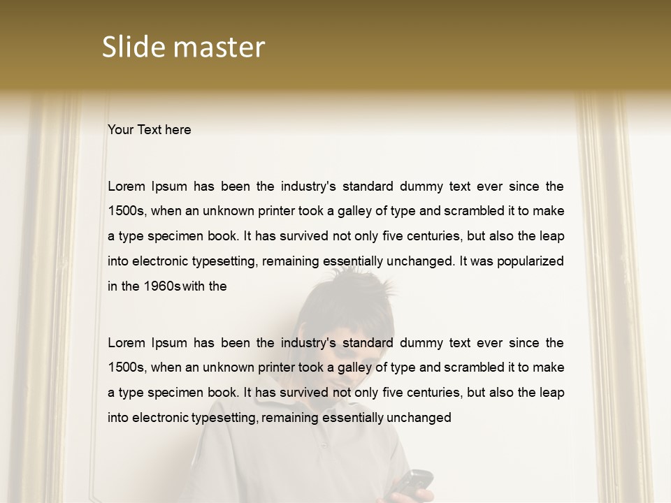 Man Sending A Text Message PowerPoint Template