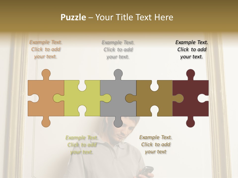 Man Sending A Text Message PowerPoint Template