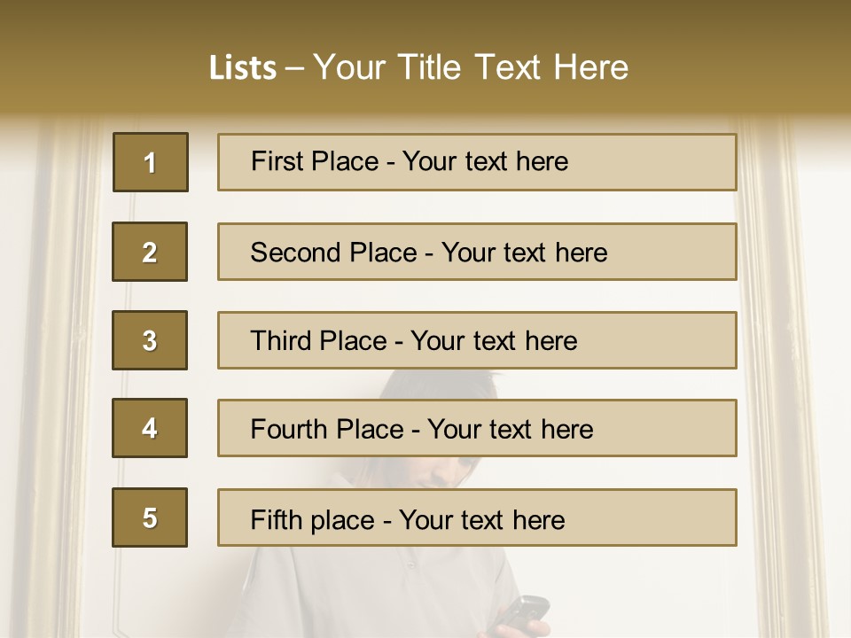 Man Sending A Text Message PowerPoint Template