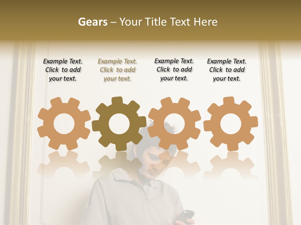 Man Sending A Text Message PowerPoint Template