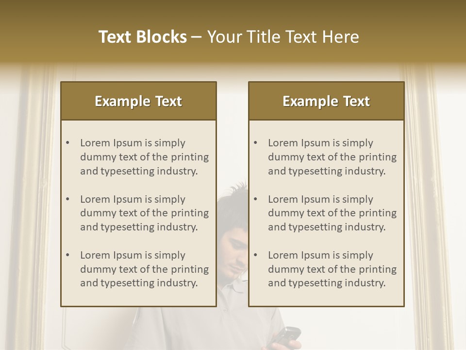 Man Sending A Text Message PowerPoint Template