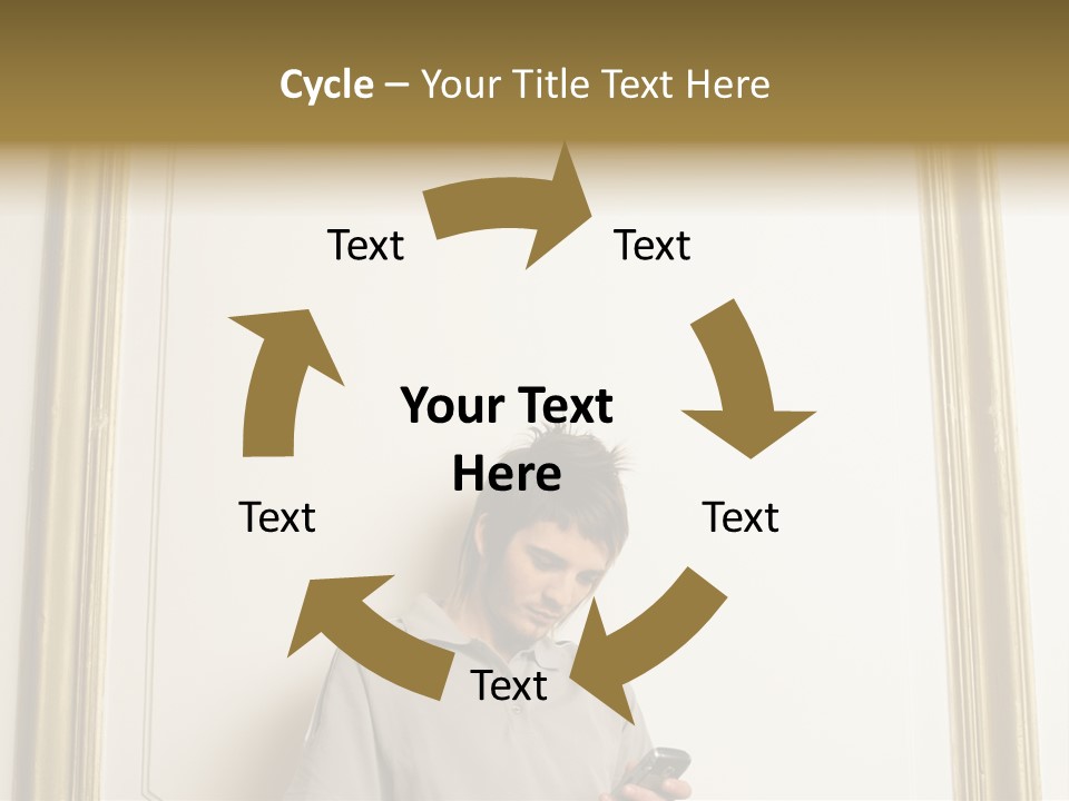 Man Sending A Text Message PowerPoint Template