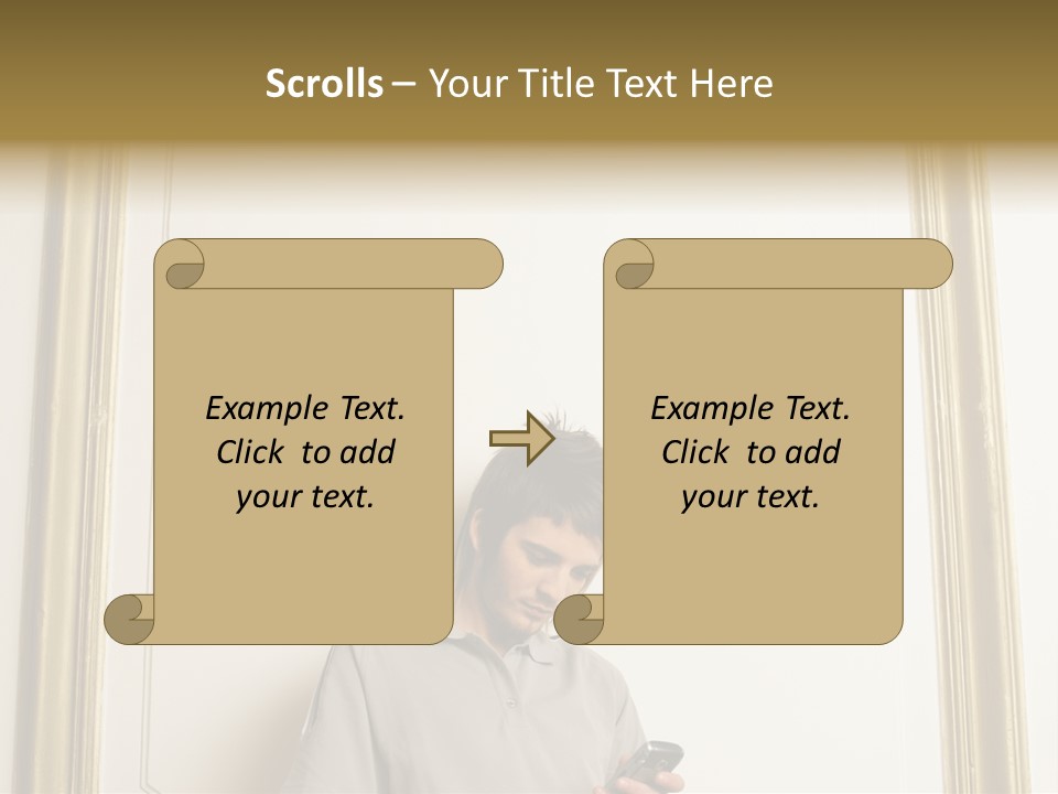 Man Sending A Text Message PowerPoint Template