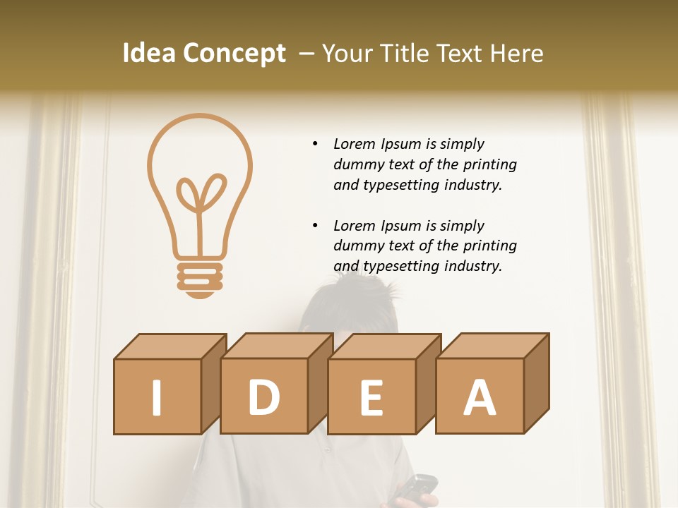 Man Sending A Text Message PowerPoint Template