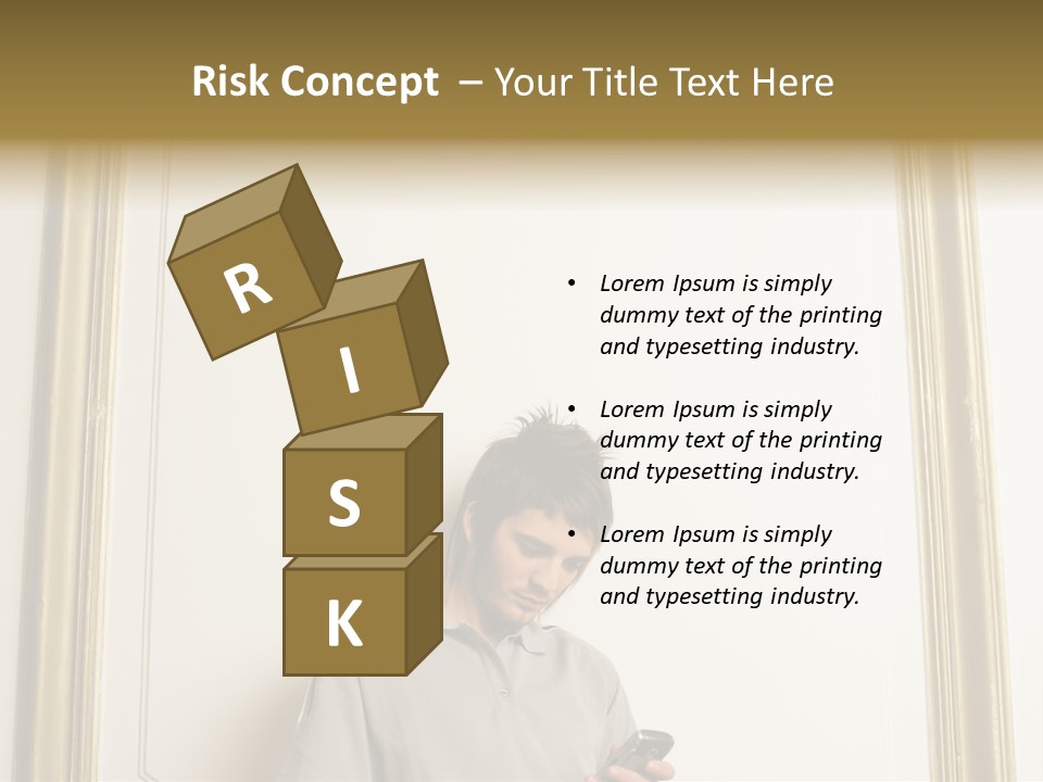 Man Sending A Text Message PowerPoint Template