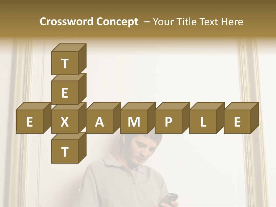 Man Sending A Text Message PowerPoint Template