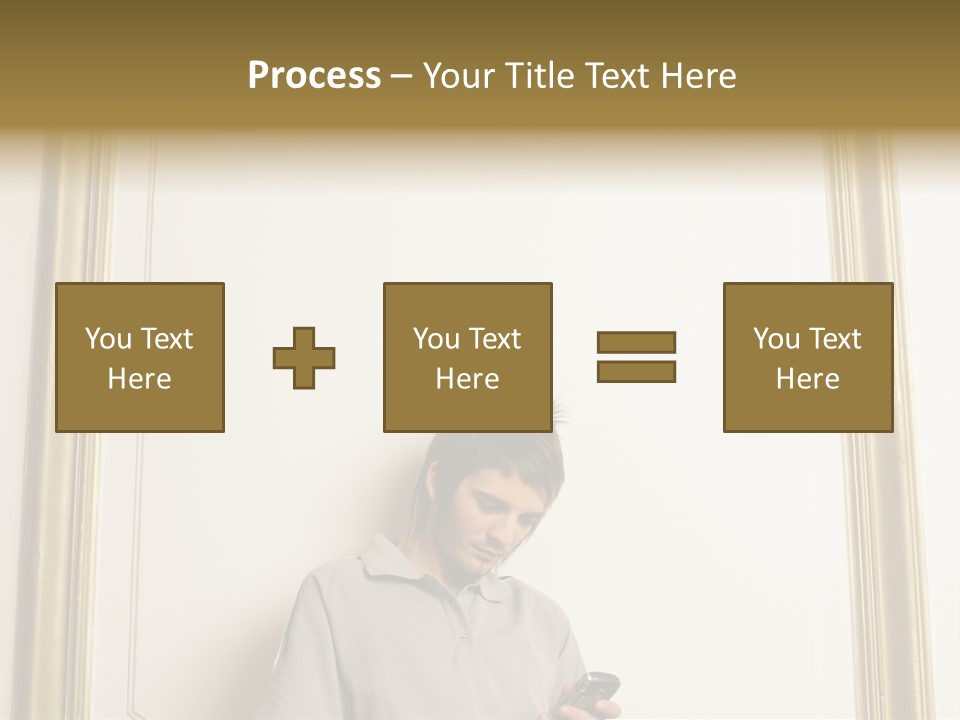 Man Sending A Text Message PowerPoint Template