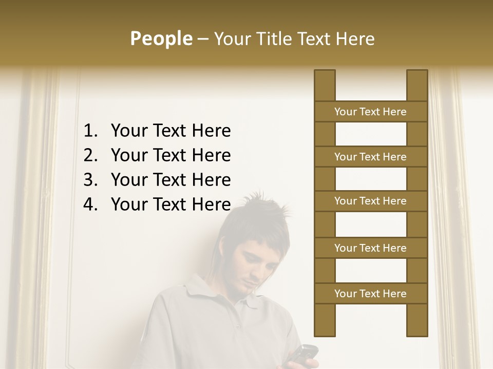 Man Sending A Text Message PowerPoint Template