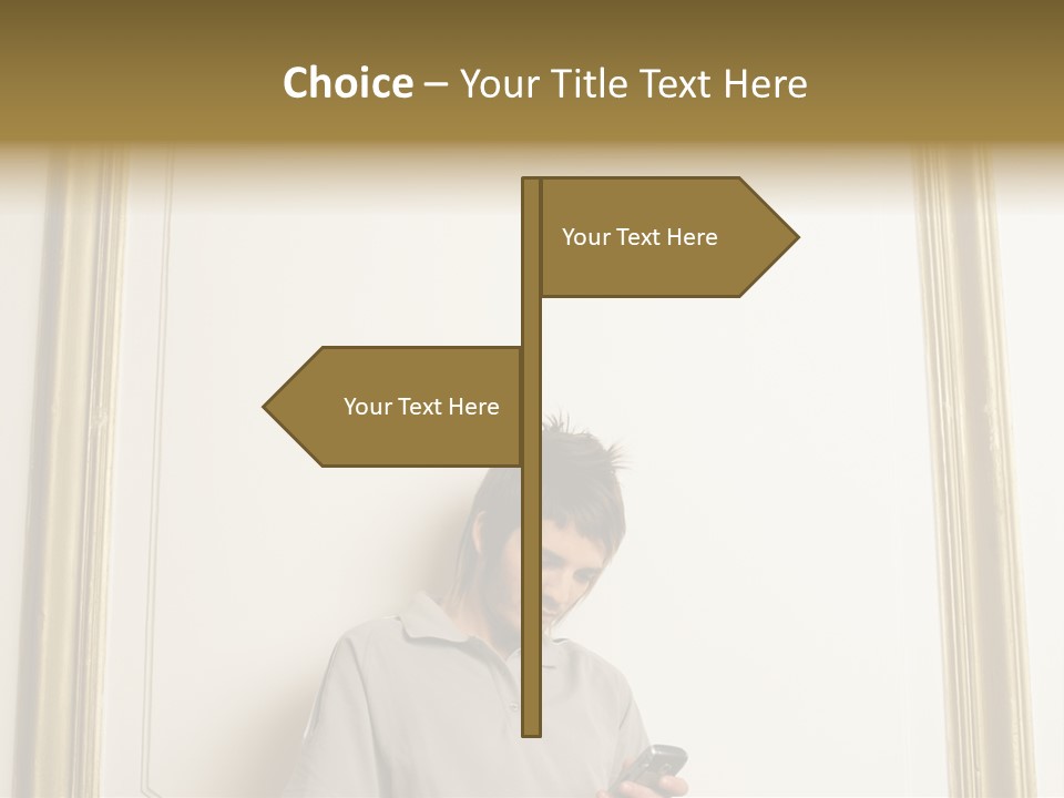 Man Sending A Text Message PowerPoint Template