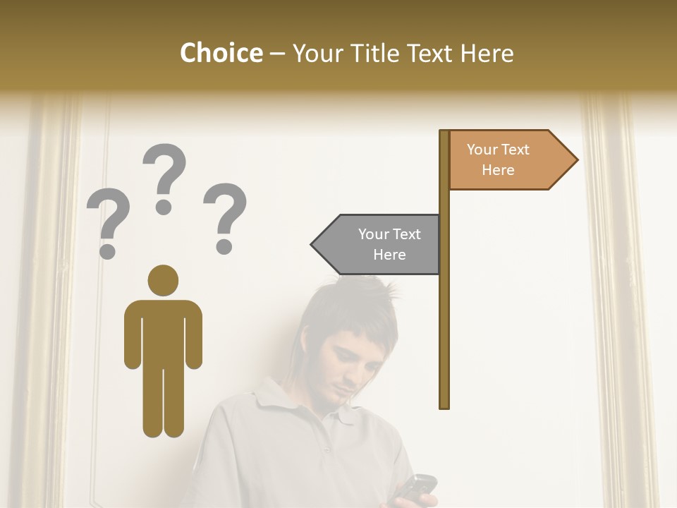 Man Sending A Text Message PowerPoint Template