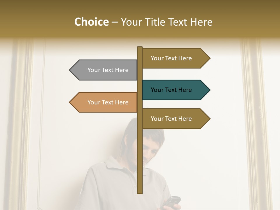Man Sending A Text Message PowerPoint Template