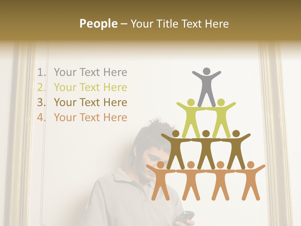 Man Sending A Text Message PowerPoint Template