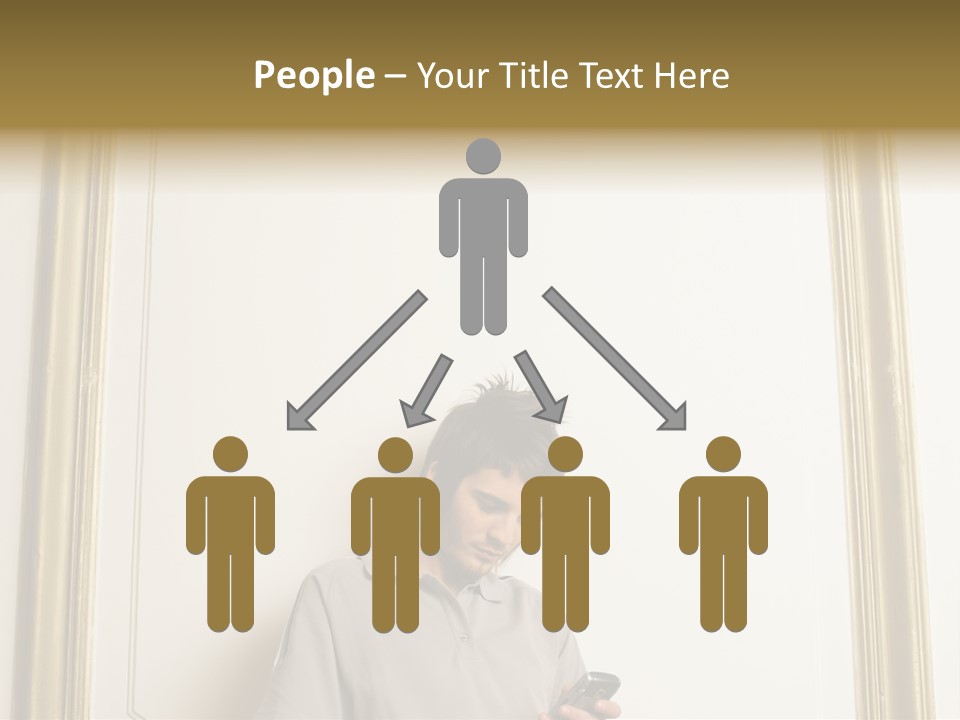 Man Sending A Text Message PowerPoint Template