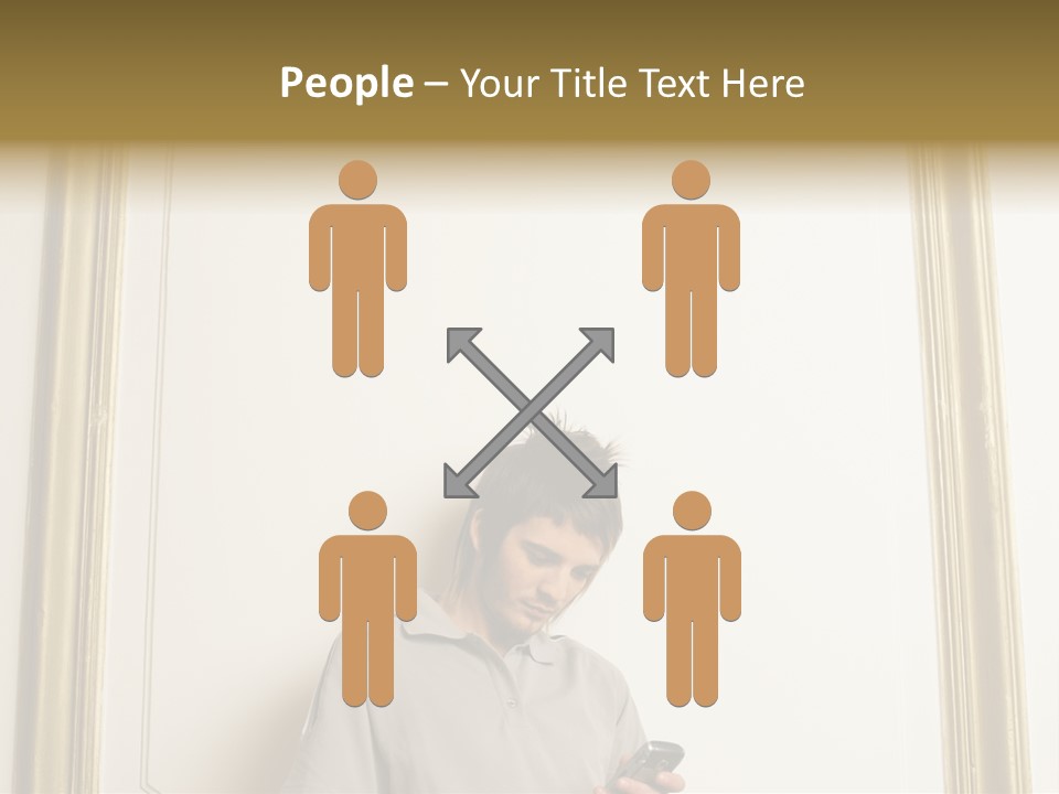 Man Sending A Text Message PowerPoint Template