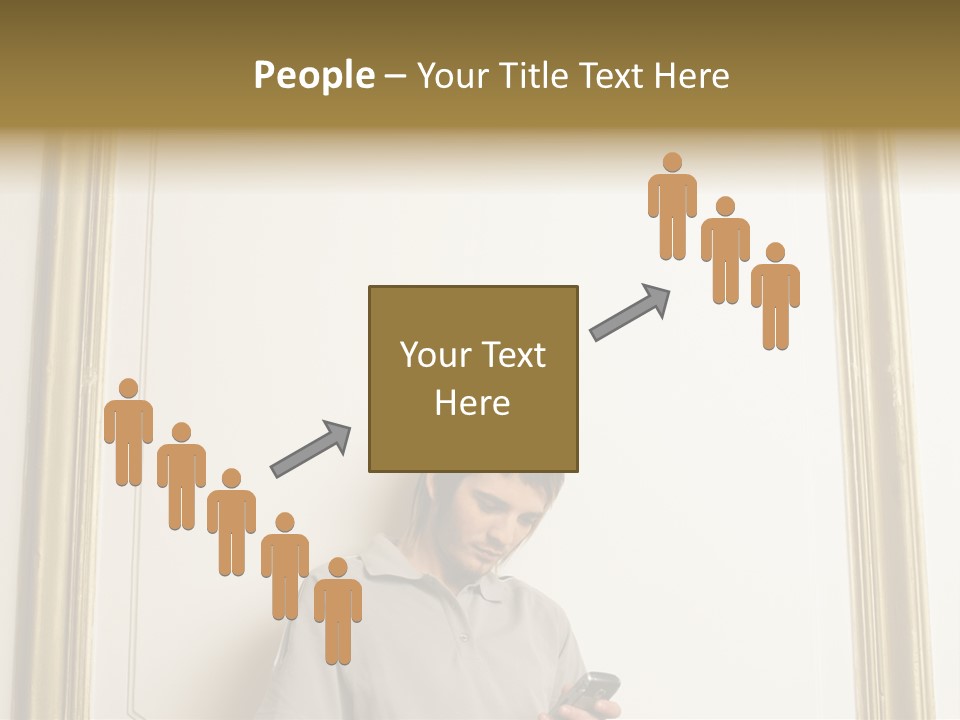 Man Sending A Text Message PowerPoint Template