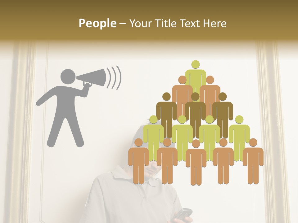 Man Sending A Text Message PowerPoint Template