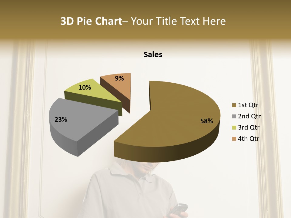 Man Sending A Text Message PowerPoint Template