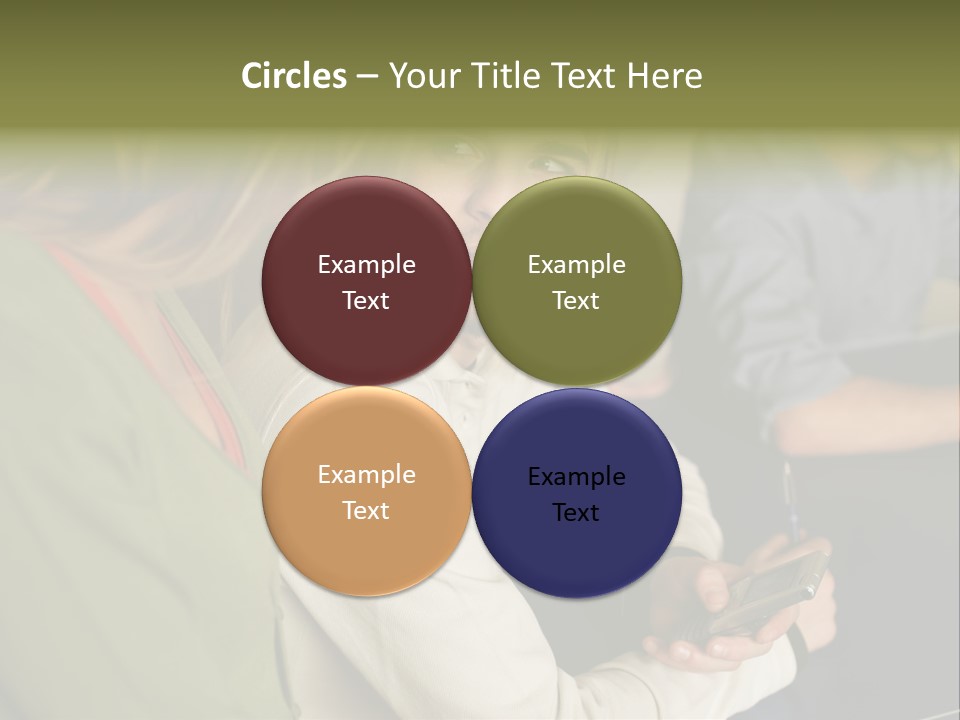 Man Holding Mobile Phone And Looking At Woman PowerPoint Template