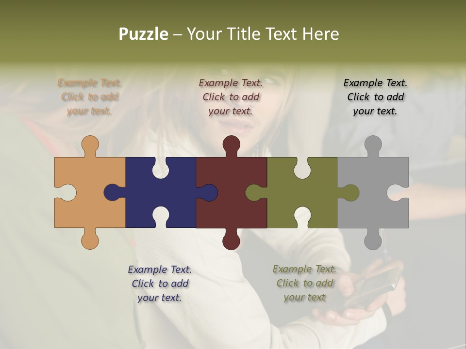 Man Holding Mobile Phone And Looking At Woman PowerPoint Template