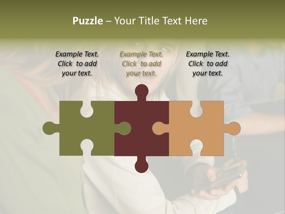 Man Holding Mobile Phone And Looking At Woman PowerPoint Template