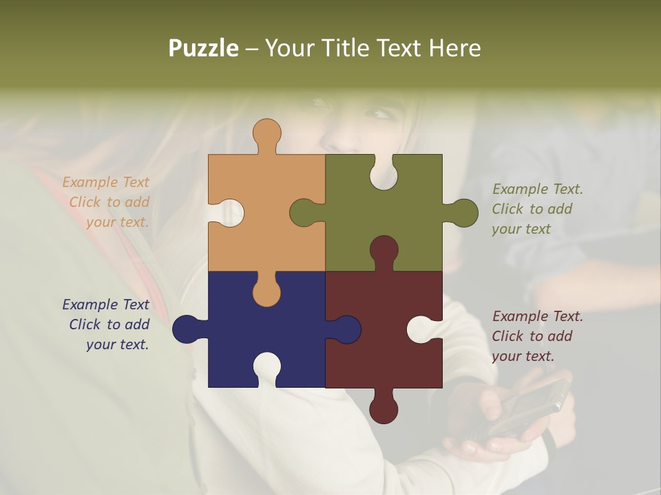 Man Holding Mobile Phone And Looking At Woman PowerPoint Template