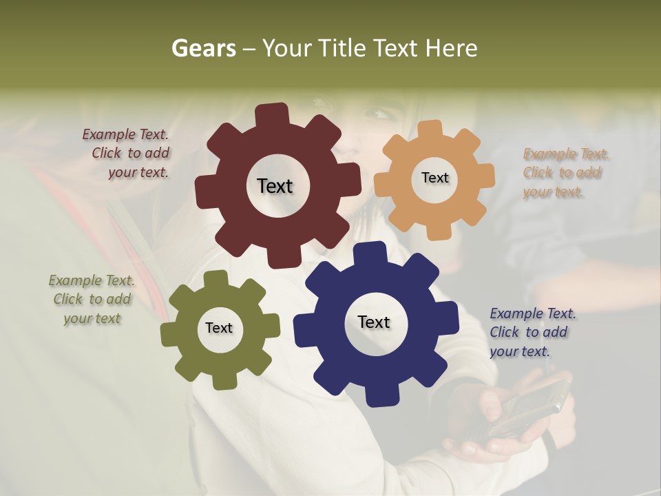 Man Holding Mobile Phone And Looking At Woman PowerPoint Template