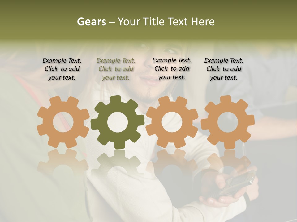 Man Holding Mobile Phone And Looking At Woman PowerPoint Template