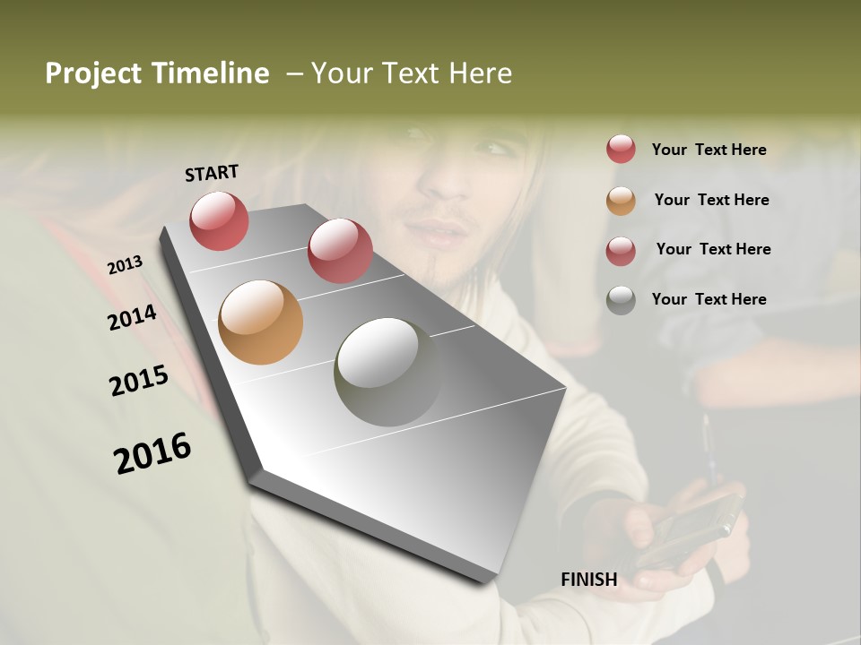 Man Holding Mobile Phone And Looking At Woman PowerPoint Template